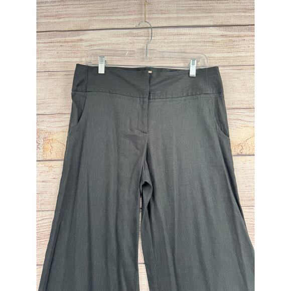 Elvenses Anthropologie Linen Blend Wide Leg Pants Womens 10 Black - Picture 3 of 11